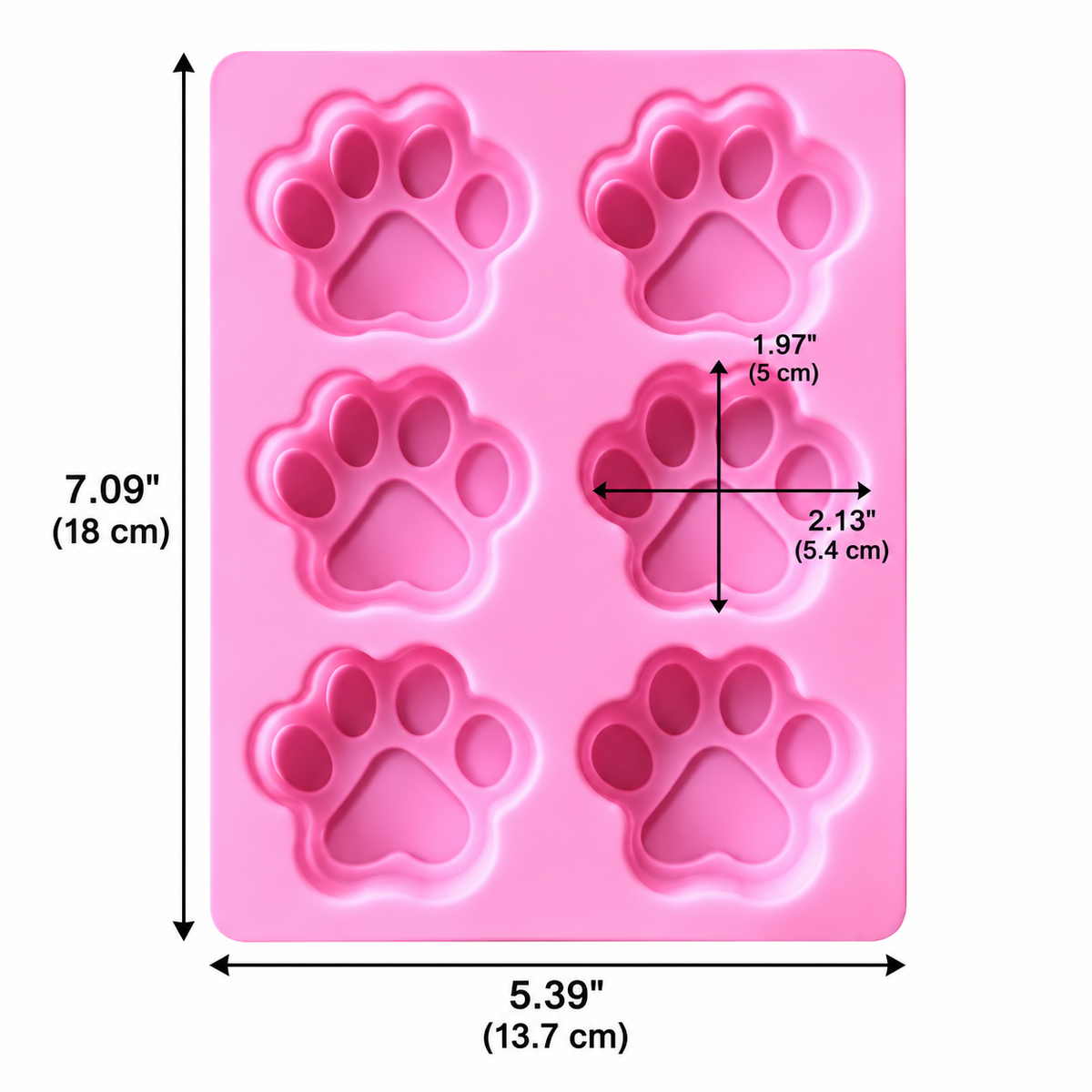 Paw Print Silicone Chocolate Mold – 6 Cavity