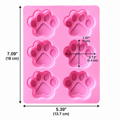 Paw Print Silicone Chocolate Mold – 6 Cavity