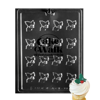 Life of the Party Holly Leaf Chocolate Mold 16 Cavity