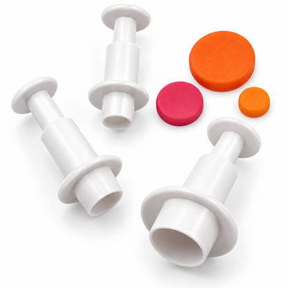 Graduated Round Fondant & Gum Paste Plunger Cutters - 4 Piece Set