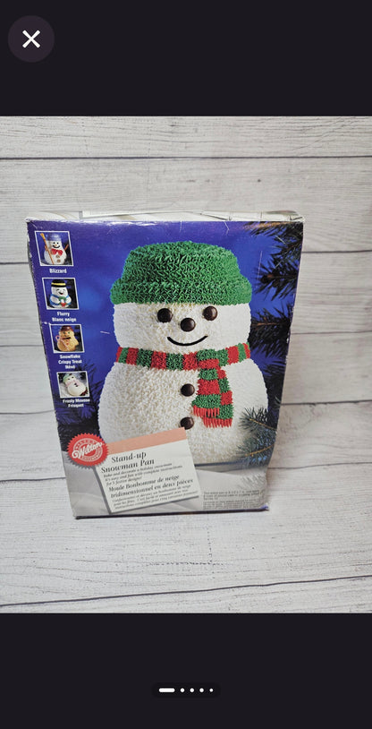 Wilton Stand-Up 3D Snowman Cake Pan #2105-2047 Rice Krispies Treat Mold New Vintage