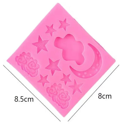 Celestial Moon Stars Clouds Night Sky Silicone Fondant Mold