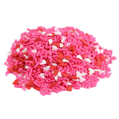Valentine Heart Sprinkle Mix – Pink Jimmies & Red White Hearts