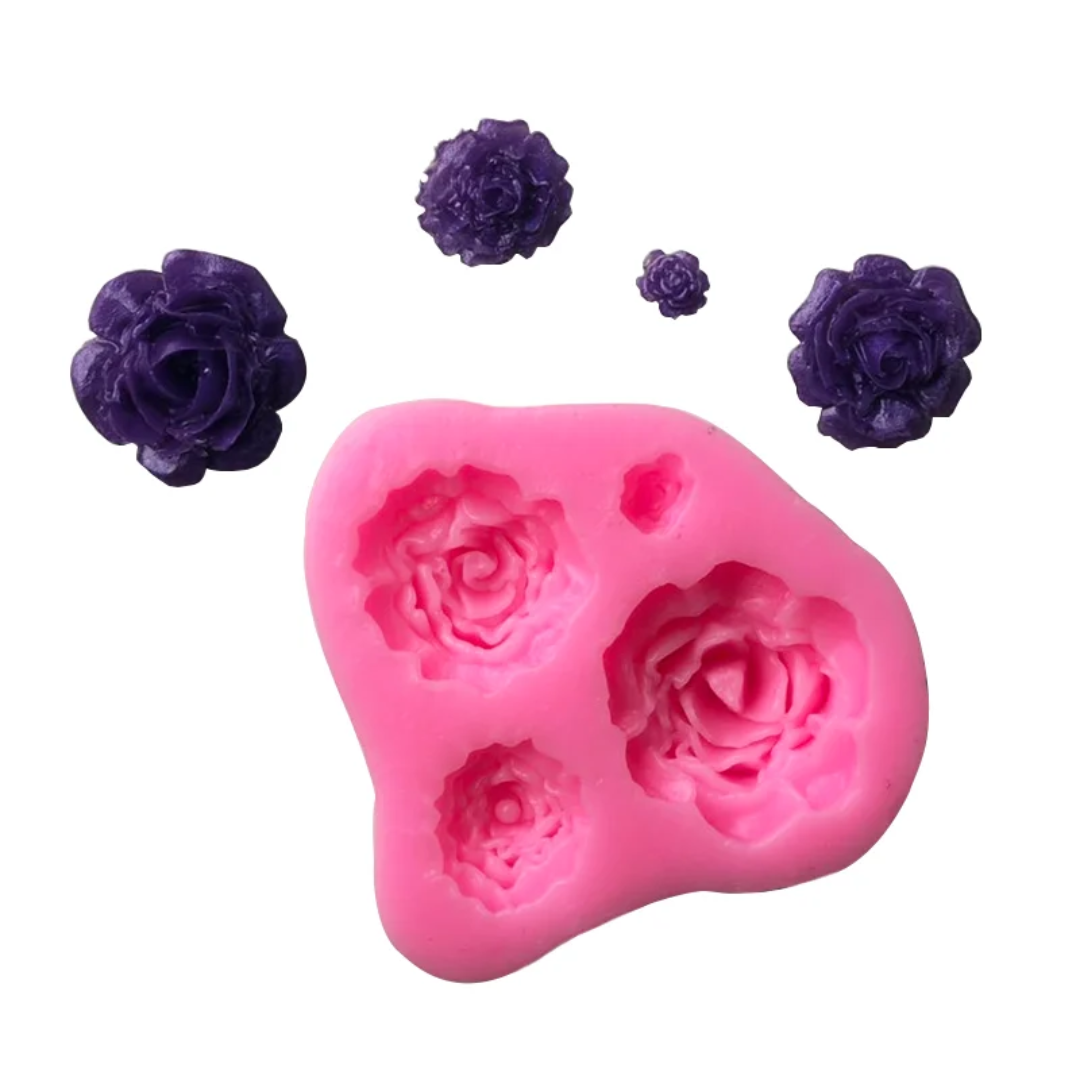 Peony Flower Fondant & Gum Paste Silicone Mold – 3 Sizes