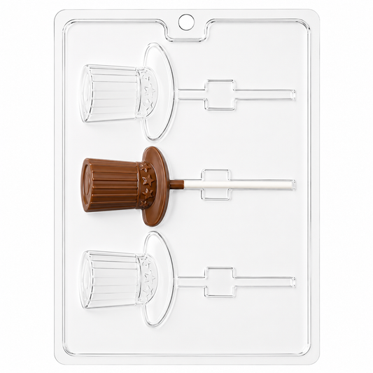 Uncle Sam’s Hat Chocolate Lollipop Mold – Patriotic 4th of July Candy Mold, 3 Cavity