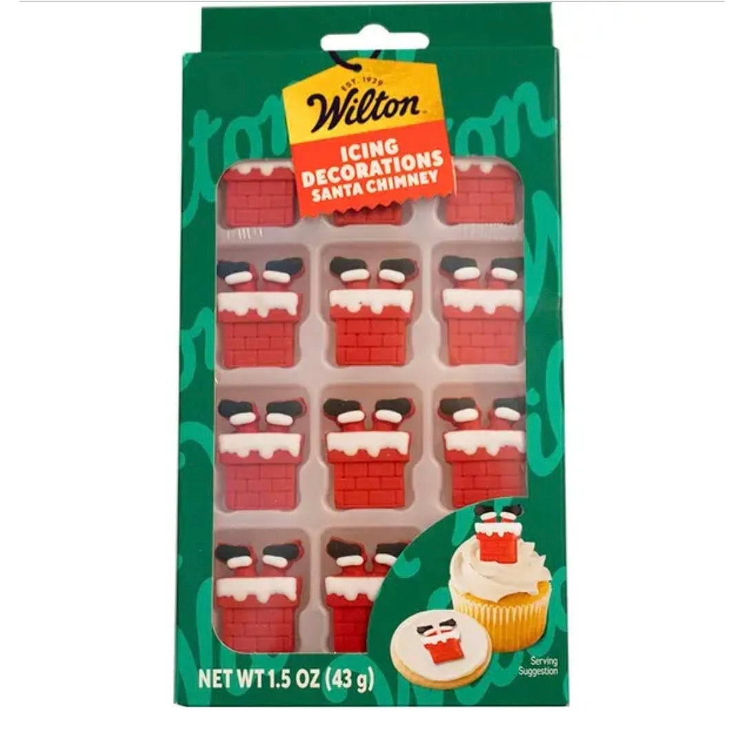 Edible Decorations Santa In Chimney 12 Count