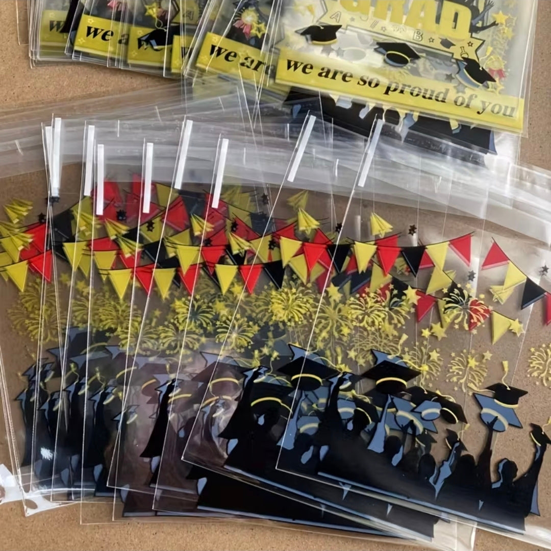 Graduation Self Sealing Treat Bags 4x4 20 Count