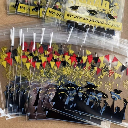 Graduation Self Sealing Treat Bags 4x4 20 Count