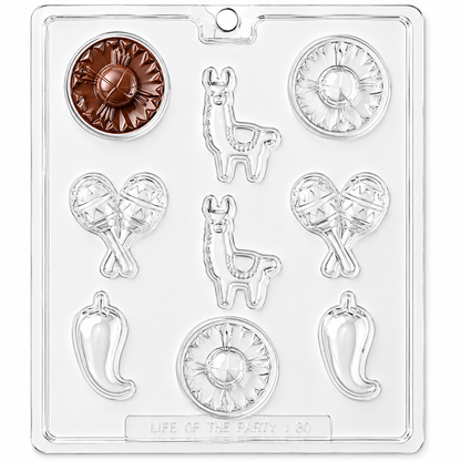 Cinco de Mayo Chocolate Mold – Fiesta Candy Mold (Sombrero, Llama, Maracas & Chili)
