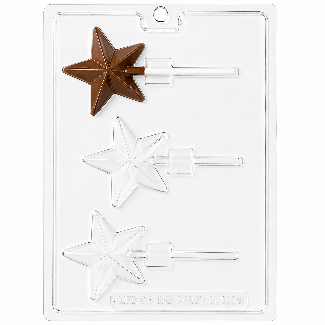 Star Lollipop Candy Mold – 3 Cavity Chocolate  Mold
