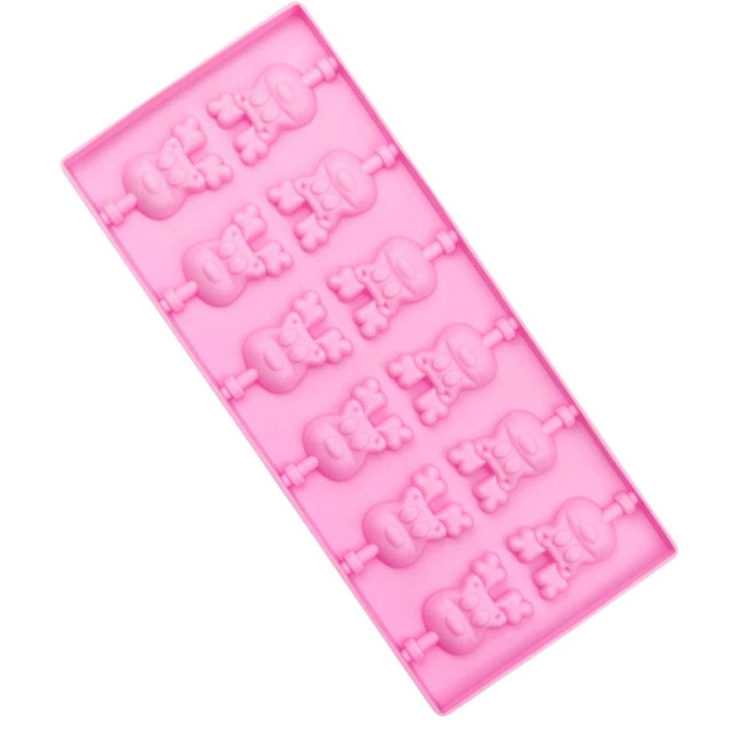 Reindeer Silicone Lollipop Mold 12 Cavity