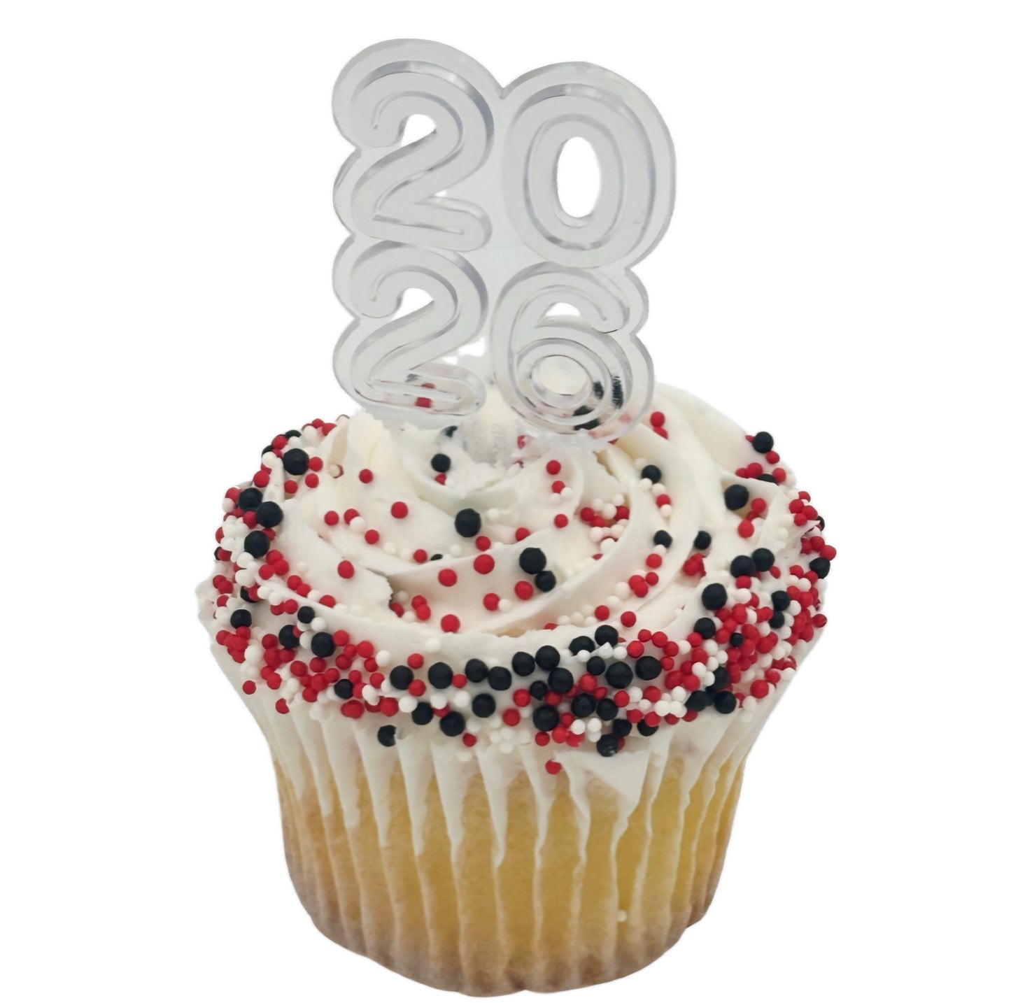 Scarlet Red Black and White Graduation Nonpareil Mix Dot Cake Sprinkles