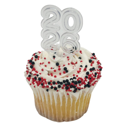 Scarlet Red Black and White Graduation Nonpareil Mix Dot Cake Sprinkles