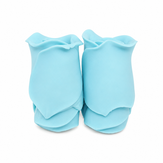 Blue Gum Paste Rosebuds 1 Inch Edible Cake Decorations - 6 Count
