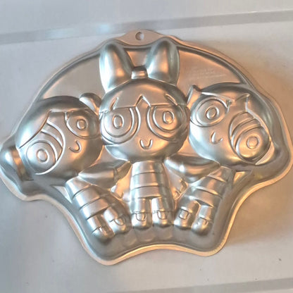 Wilton Powerpuff Girls Cake Pan Cartoon Network 2000 w/ Insert Vintage