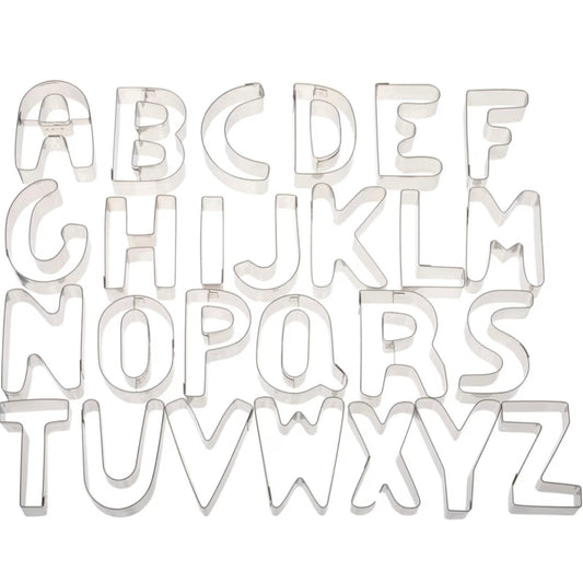 Ateco Stainless Steel Alphabet Cookie Cutter Set, 26 Piece, 3 Inch Letter Cutters