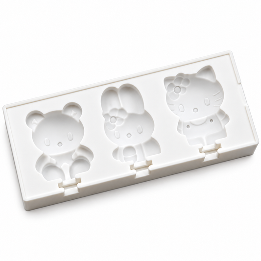 Kawaii Character Lollipop Silicone Mold – 3 Cavity