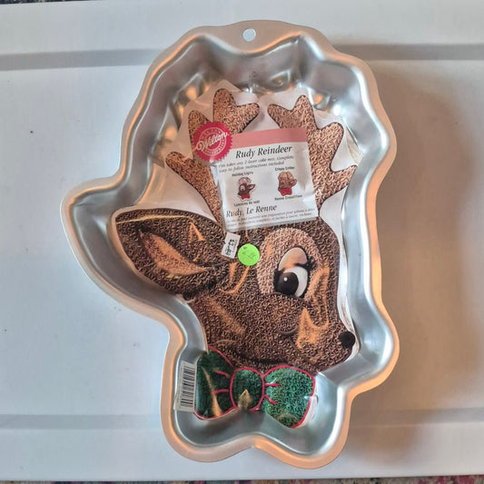 Wilton Rudy Reindeer Cake Pan Christmas New w/ Insert Aluminum Vintage 2000