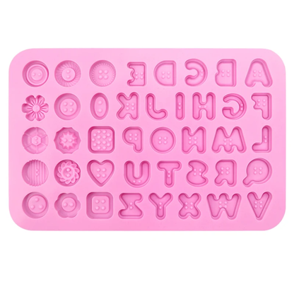 Alphabet & Assorted Shapes Silicone Chocolate Mold