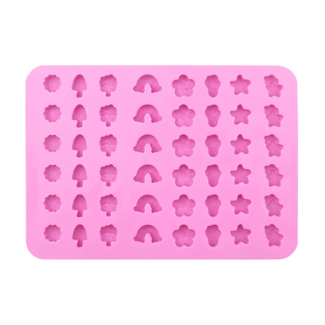 Mini Rainbow, Flower & Nature Silicone Gummy Mold – 48 Cavity