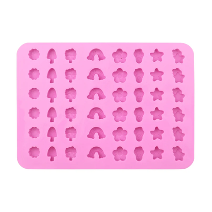 Mini Rainbow, Flower & Nature Silicone Gummy Mold – 48 Cavity