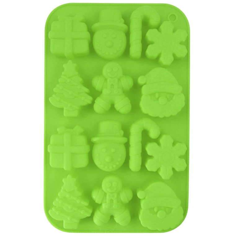 Christmas Silicone Santa And Friends Chocolate Mold 12 Cavity