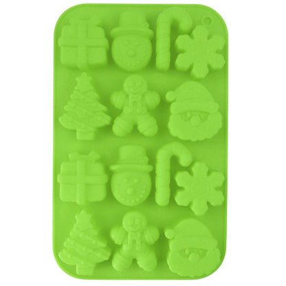 Christmas Silicone Santa And Friends Chocolate Mold 12 Cavity