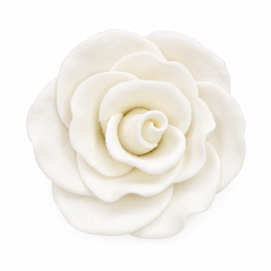 White Gum Paste Rose XL 3 Inch | White Rose Gumpaste Wedding Cake Decorations
