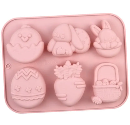 Easter Shapes Mini Cakes & Chocolate Mold 6 Cavity
