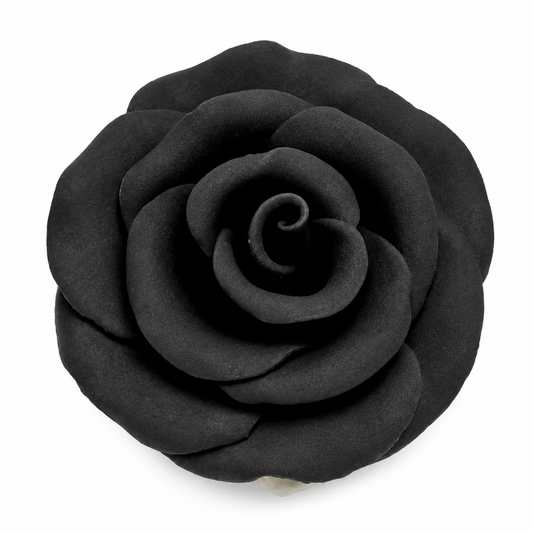 Black Rose XL Gum Paste Flower 3in 1-Count Cake Decoration Gumpaste Rose