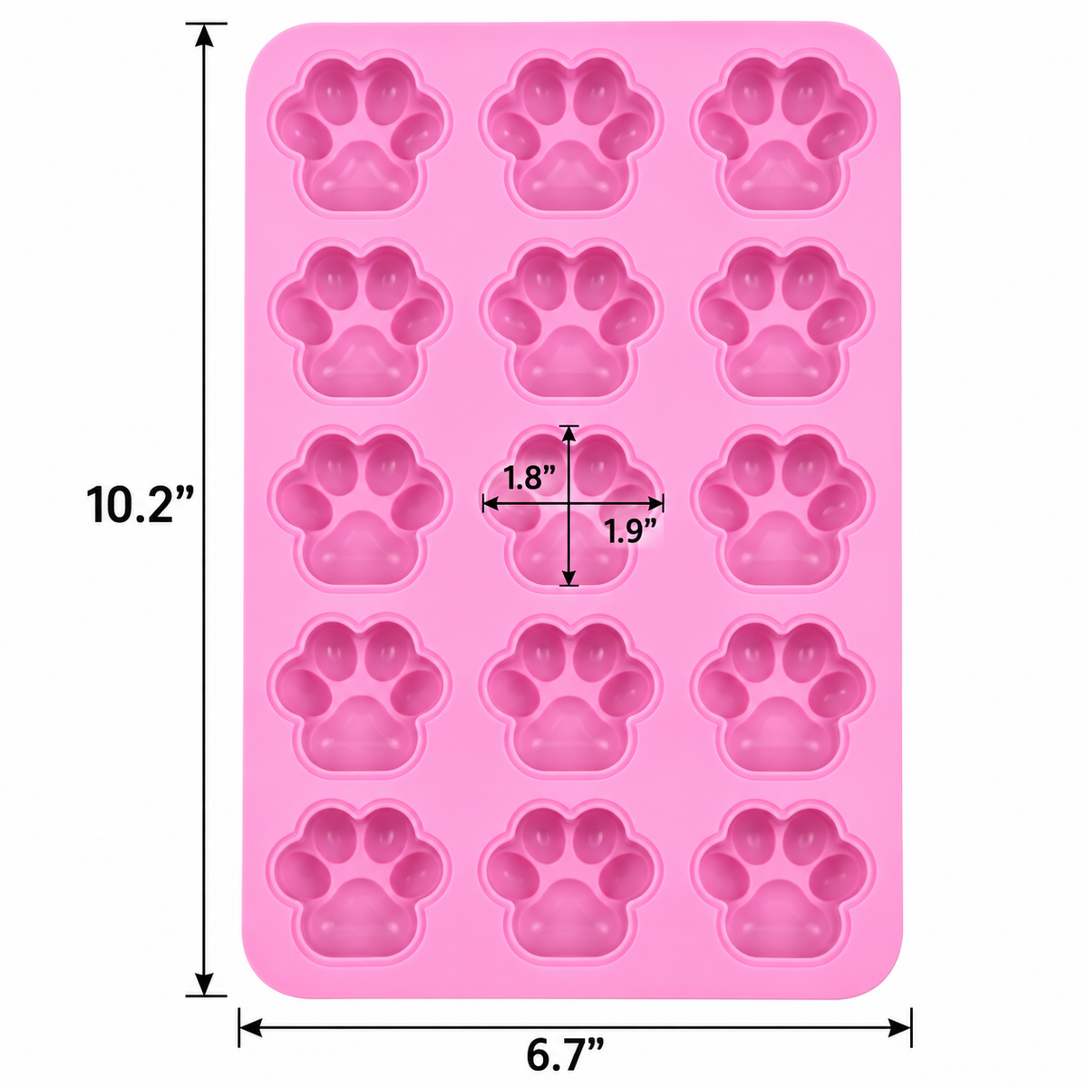Paw Print Silicone Chocolate Mold 2" – 15 Cavity