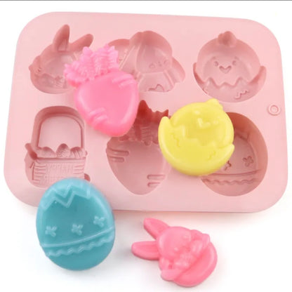 Easter Shapes Mini Cakes & Chocolate Mold 6 Cavity