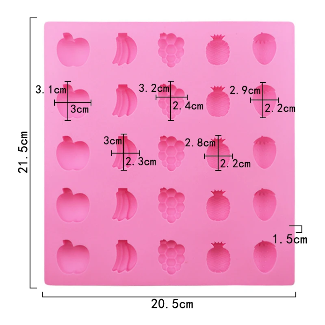 Fruit Assortment Silicone Chocolate Mold – 30 Cavity