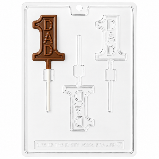 Fathers Day #1 Dad Chocolate Lollipop Mold