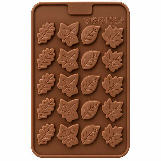 Fall Leaves Assorted Styles Silicone Chocolate Mold – 24 Cavity