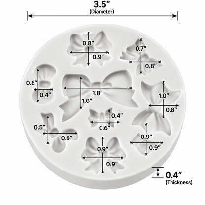 Assorted Bow Fondant & Gum Paste Silicone Mold – 8 Designs