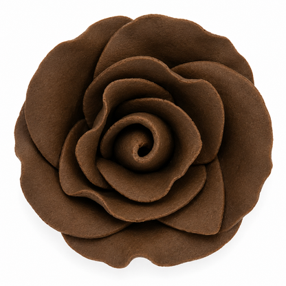 Chocolate Brown Rose Gum Paste Flower - 2" Cake Decoration