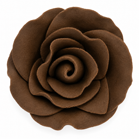 Chocolate Brown Rose Gum Paste Flower - 2" Cake Decoration