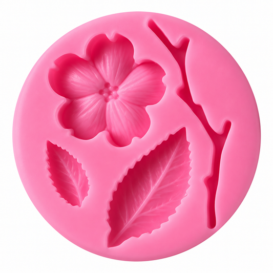 Cherry Blossom Flower, Leaf & Branch Fondant Silicone Mold
