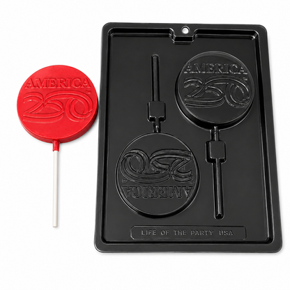 America 250th Anniversary Chocolate Lollipop Mold | Patriotic Candy Mold for July 4 Celebrations