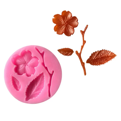 Cherry Blossom Flower, Leaf & Branch Fondant Silicone Mold