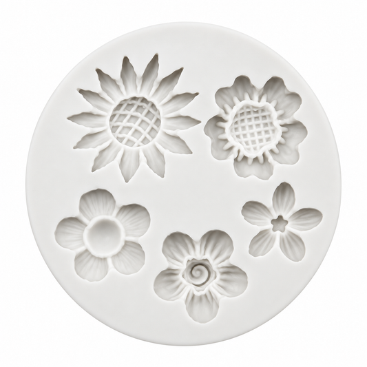 Assorted Wildflower Fondant & Gum Paste Silicone Mold – 5 Flowers