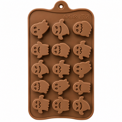 Halloween Mini Ghosts Silicone Chocolate Mold – 15 Cavity