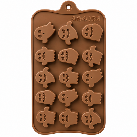 Halloween Mini Ghosts Silicone Chocolate Mold – 15 Cavity