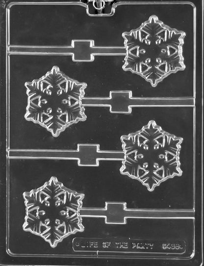 Snowflake Chocolate Lollipop Mold – 4 Cavity