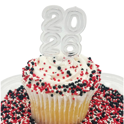 Scarlet Red Black and White Graduation Nonpareil Mix Dot Cake Sprinkles