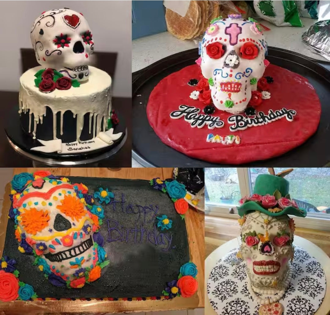 3D Skull Cake Mold Silicone Pan for Halloween Cake, Chocolate, Ice Cream & Gelatin