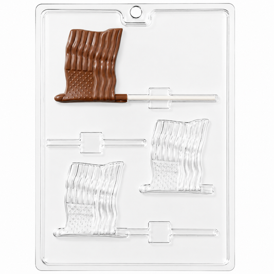 Flag Chocolate Lollipop Mold 3 Cavity