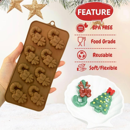 Silicone Candy Cane Chocolate Mold 8 Cavity