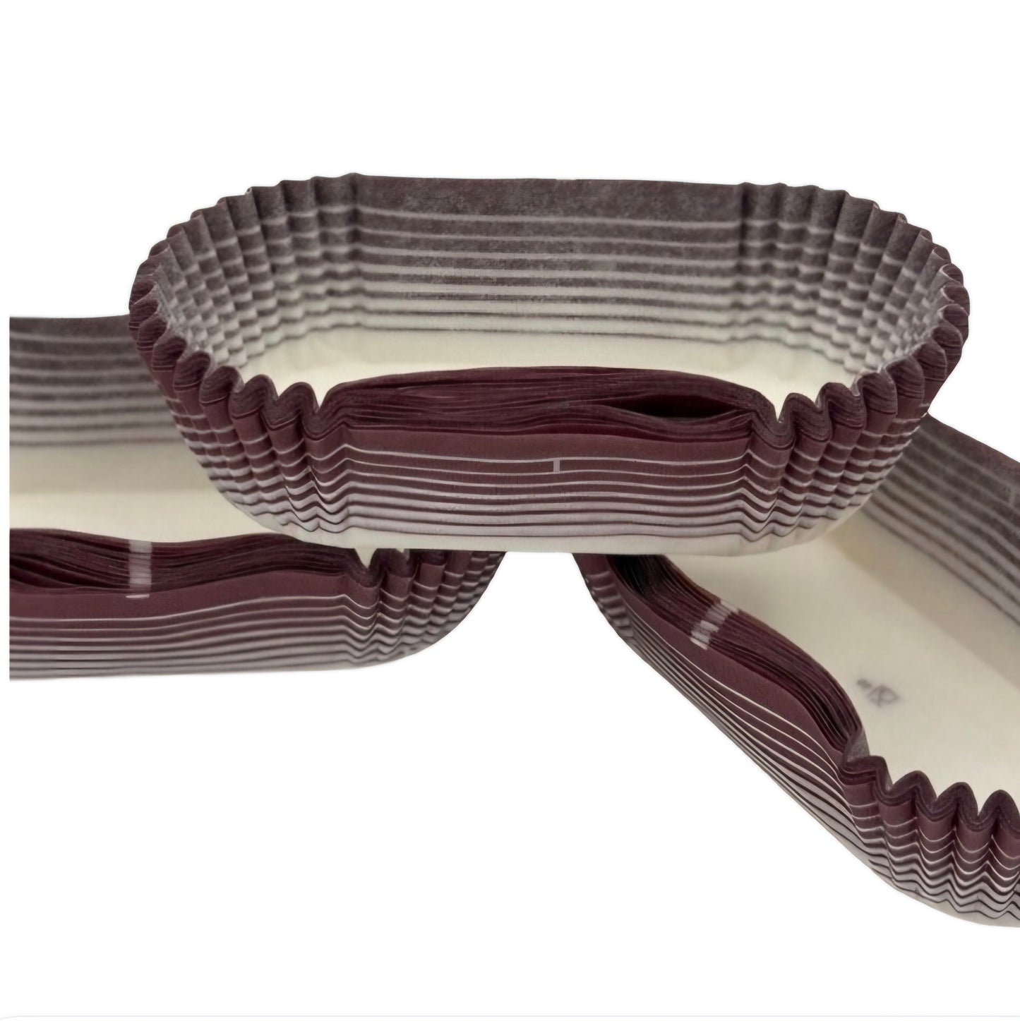 Baking Cups - Oval Burgundy & White 60 Count